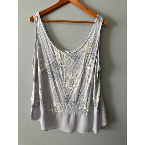 Maurices Women’s Tank Top – Gray Floral Print Sleeveless Blouse Size 2 XL/XXL - Picture 1 of 5